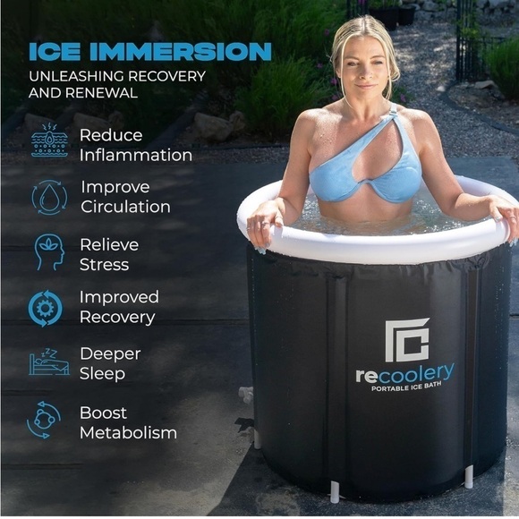 Brand New Portable Ice Therapy Bath Round Collapsible Cold Plunge Freestand Tub - Picture 4 of 10